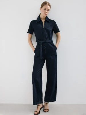 Kombinezon dżinsowy z paskiem niebieski - Kobieta - - MANGO