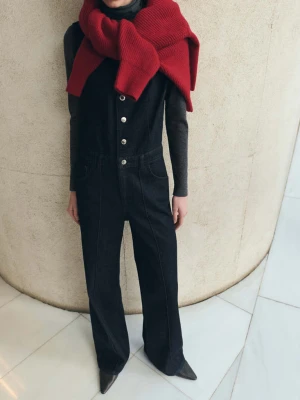 Kombinezon dżinsowy z zapięciem na guziki niebieski - Kobieta - - MANGO