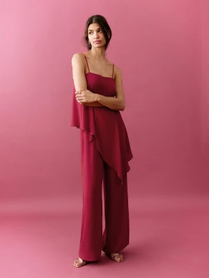 Kombinezon na jedno ramię z falbanką czerwony - Dziewczyna - - MANGO TEEN