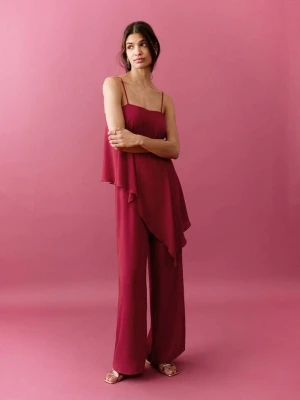 Kombinezon na jedno ramię z falbanką czerwony - Dziewczyna - - MANGO TEEN