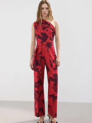 Kombinezon o asymetrycznym kroju z nadrukiem czerwony - Kobieta - - MANGO