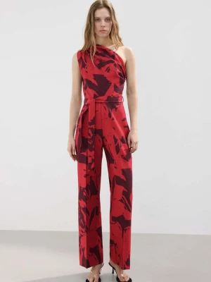 Kombinezon o asymetrycznym kroju z nadrukiem czerwony - Kobieta - - MANGO