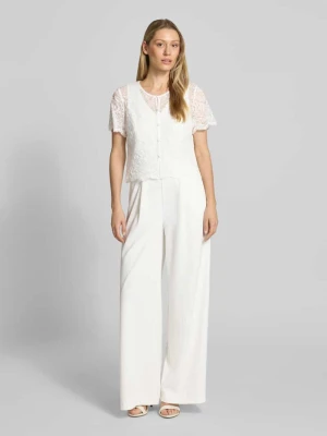 kombinezon o kroju regular fit z obszyciem koronką Vera Mont