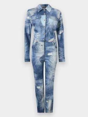 Kombinezon Roberto Cavalli niebieski denim