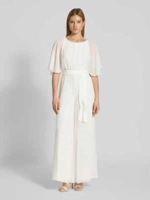 Kombinezon z lejącego materiału z wiązanym paskiem Vera Mont