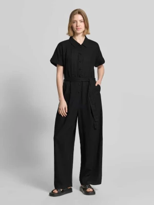 Kombinezon z mieszanki lnu z wiązanym paskiem model 'LINNO' Ichi