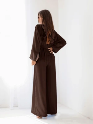 Kombinezon z szerokimi nogawkami LACEY - czekoladowy  magmac 