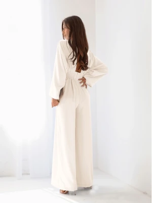 Kombinezon z szerokimi nogawkami LACEY - śmietankowy  magmac 