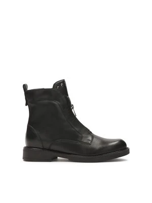 Komfortowe czarne botki z cholewką na suwak Kazar