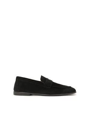 Komfortowe czarne loafersy z zamszu Kazar