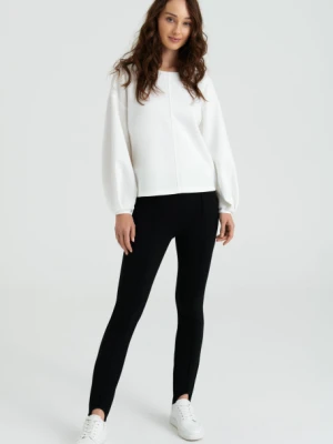 Komfortowe legginsy z zapiętkiem, czarne Greenpoint