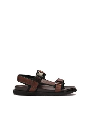 Komfortowe skórzane sandały w brązowym kolorze Kazar