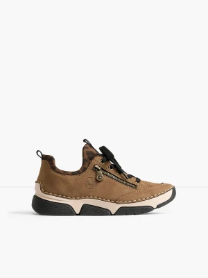 Komfortowe sneakersy marki Rieker z wyściełaną wkładką BonPrix brązowy