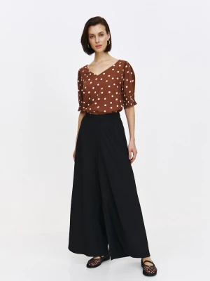 Komfortowe spodnie z szeroką nogawką w kolorze czarnym Top Secret