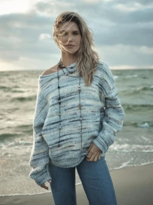 Komfortowy sweter w subtelne paski Greenpoint