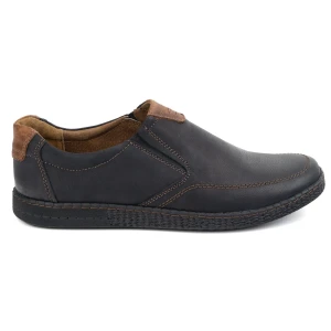 KOMODO Buty męskie skórzane Casual 854/2 czarne