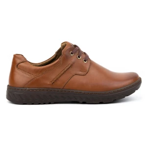 KOMODO Półbuty męskie skórzane casual 923K brązowe