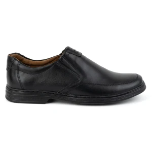 KOMODO Półbuty męskie ze skóry naturalnej slip-on 854K czarne