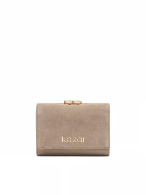 Kompaktowy zapinany portfel damski ze skóry Kazar