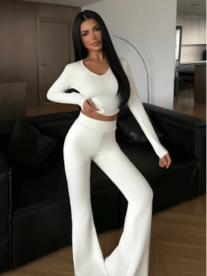 Komplet 2w1 krótki top i spodnie BOSTON - biały  magmac 