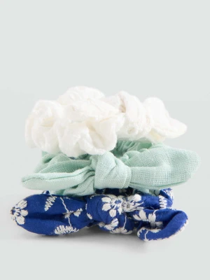 Komplet 3 gumek do włosów biały - Dzieci - Rozmiar uniwersalny - MANGO KIDS