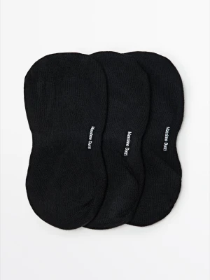 Komplet 3 Par Skarpetek Stópek Z Bawełnianej Mieszanki - Czarny - Massimo Dutti - Male