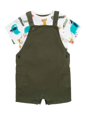 Komplet bawełniany dla niemowlaka - ogrodniczki i t-shirt Minoti