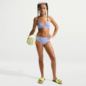 Komplet bikini dla dużych dzieci (dziewcząt) z trójkątnymi miseczkami Nike Swim Effortless Essential - Fiolet
