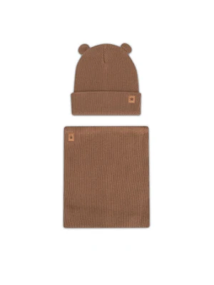 Komplet czapka i komin Action Boy 8KF-001-AW24 Brązowy