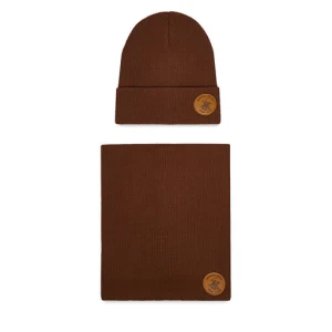 Komplet czapka i komin Beverly Hills Polo Club CEO-BHPC-ACCCS-02 Brązowy