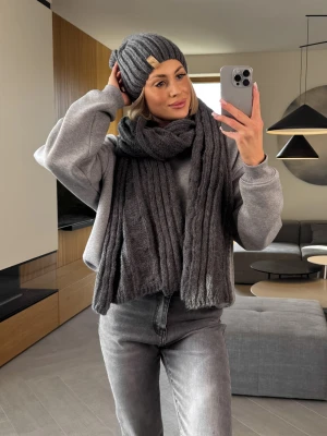 Komplet Czapka i Szalik Grafitowy Harmony ClothStore