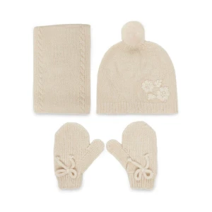 Komplet czapka, komin i rękawiczki Mayoral 10019 Beżowy