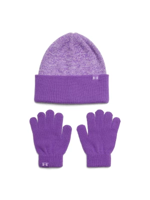 Komplet czapka zimowa i rękawiczki dziewczęce Under Armour G Beanie/Glove Combo - różowy