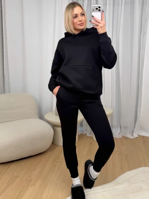 Komplet Czarny Ocieplany Hoodie ClothStore