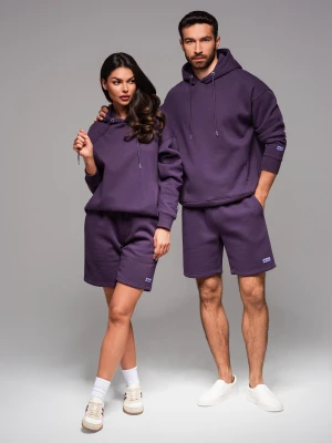 Komplet dresowy dla par UNISEX bluza z kapturem + szorty w stylu athleisure – fioletowe V13 Z110
 -                                    M/L Ombre
