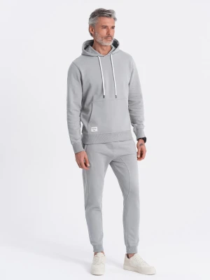 Komplet dresowy męski bluza kangurka + spodnie joggery – szary V8 Z81
 -                                    XL Ombre