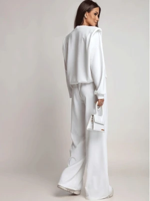 Komplet dresowy z szerokimi spodniami KIANO - biały  magmac 