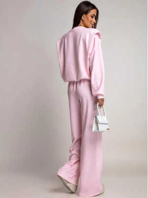 Komplet dresowy z szerokimi spodniami KIANO - pudrowy róż  magmac 