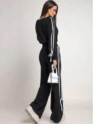 Komplet dresowy z szerokimi spodniami SHYLA - czarny  magmac 