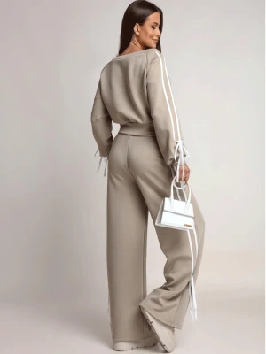 Komplet dresowy z szerokimi spodniami SHYLA - mocca  magmac 