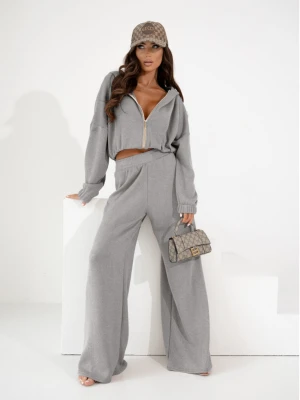 Komplet dzianinowy bluza i spodnie NOLANI - szary  magmac 