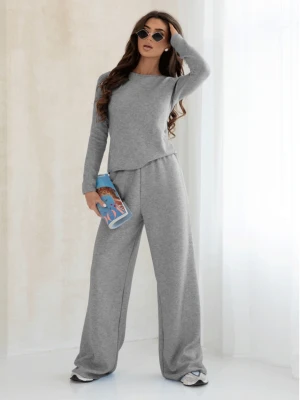 Komplet dzianinowy z szerokimi spodniami CELESTE - szary  magmac 