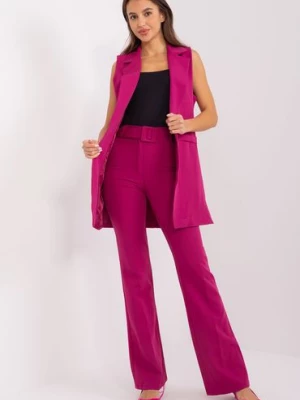 Komplet garniturowy damski z kamizelką fioletowy Italy Moda