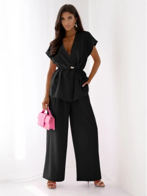 Komplet kamizelka i szerokie spodnie SHELLY - czarny  magmac 