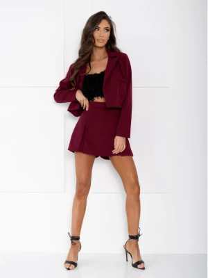 Komplet marynarka i spódnicospodnie LORIN - bordowy  magmac 