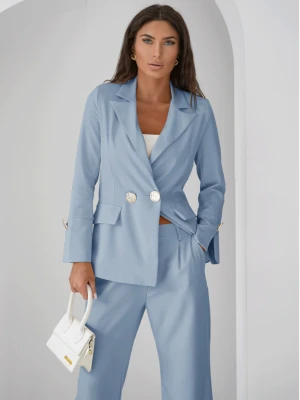 Komplet marynarka i szerokie spodnie KIZZY - błękitny  magmac 