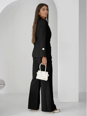 Komplet marynarka i szerokie spodnie KIZZY - czarny  magmac 