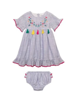 Komplet niemowlęcy bawełniany- sukienka + majtki Minoti