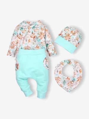 Komplet niemowlęcy : body-spodnie-czapka-apaszka NINI