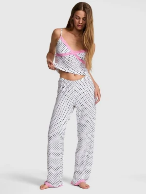 Modalowy zestaw piżamowy z koronką: top i spodnie Victoria's Secret